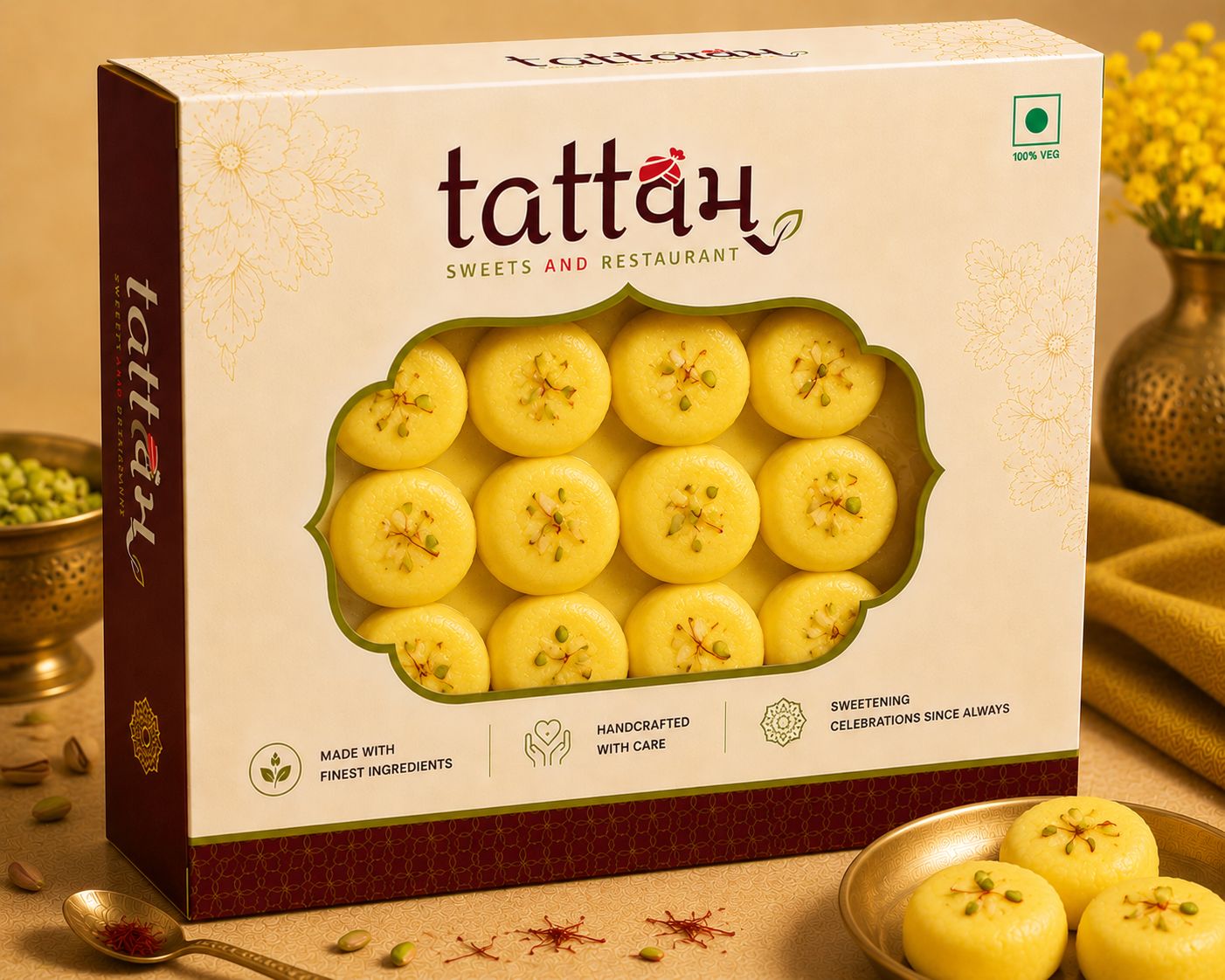 Kesar Milk Peda — Tattvam Sweets